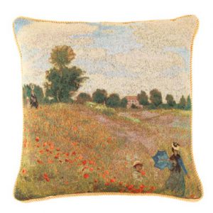 Kussenhoes - luxe gobelinstof - kunst - Poppy Field - Claude Monet - 45 cm