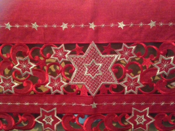 Kerstkleed Rood met sterren in rand
