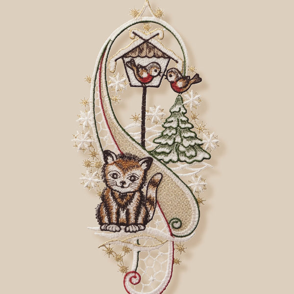 Kerst Raamdecoratie Kat
