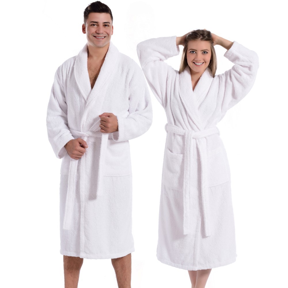 harpoen karbonade kleding stof Bamboe Sauna Badjas - Wit - maat L / XL - badstof badjas - ochtendjas -  duster - kamerjas - dames / heren / unisex • Quality Home Shopping