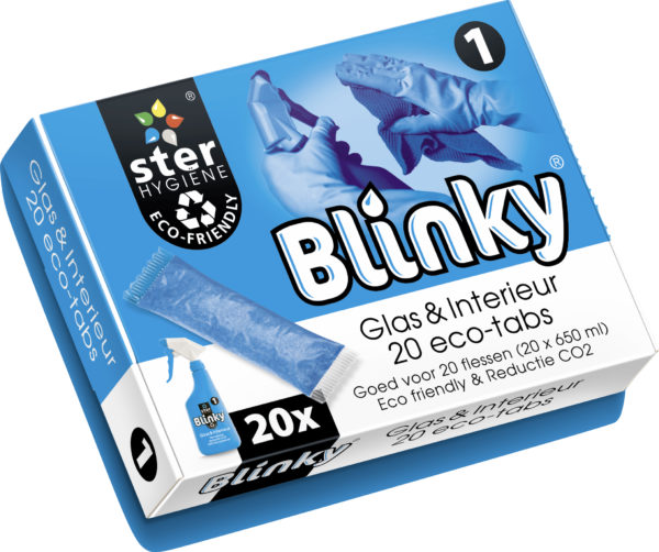 Blinky - Glas en Interieurreiniger - 1 - 20 Eco schoonmaaktabs - sachets