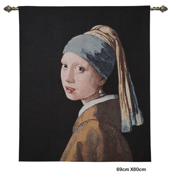 Wandkleed- Meisje met de Parel oorbellen - Girl with the pearl earring - Johannes Vermeer
