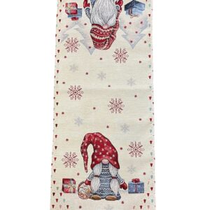 Tafelloper - Gobelinstof - Kerst - Christmas Couple - Kabouters - Gnomes - Loper 40 x 100 cm