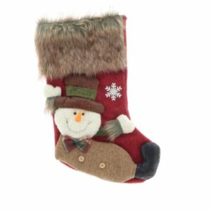 Kerstsok - Kerst - Christmas Stocking - Vidar - sokken - Sneeuwpop - 23x46 cm