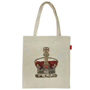Boodschappentas - Flat bag - Beige - Crown - Kroon