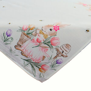 Tafelkleed - bedrukt - Rosa - Paashaas - Vierkant 85 x 85 cm