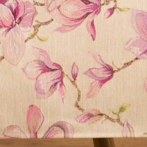 Ovenwant - Gobelinstof - Magnolia - Roze bloemen