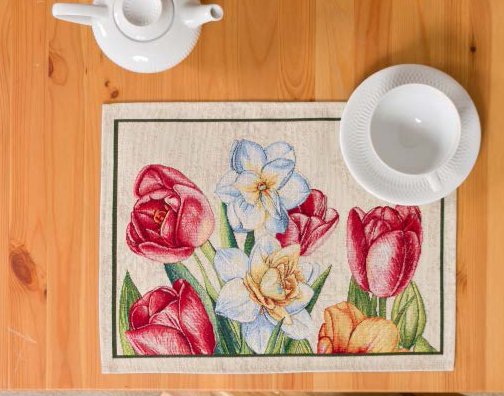 Placemat - Gobelinstof - Lady Tulip - Tulpen - Loper 35 x 45 cm
