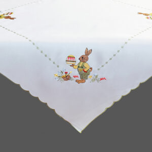 Tafelkleed - Pasen - Off white - Paashaas - Paasei - Vierkant 85 cm