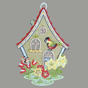 Raamdecoratie - Raamhanger - Tuinhuisje - Vogel - Lente - Bloemen - met zuignap