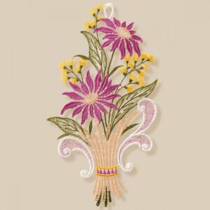 Raamdecoratie - Raamhanger - paarse bloemen - Vaas - Gele Bloemen - met zuignap