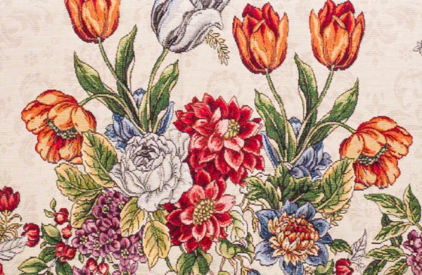 Kussenhoes - Gobelinstof - Poline - tulpen - Bloemen - paars - blauw - 45 cm