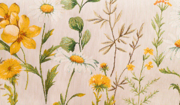 Kussenhoes - Gobelinstof - Solis - Gele - Bloemen - Paardenbloem - Boterbloem - Magrietjes - 45 cm
