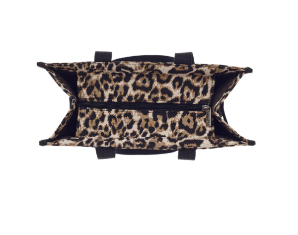 Cityshopper – Schoudertas – luxe gobelinstof – Leopard – Luipaard – Bruine vlekken